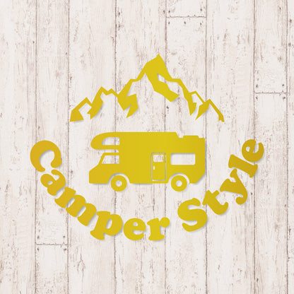 キャンパースタイル バンライフ《Camper Style Vanlife》カッティングステッカー ゴールド
