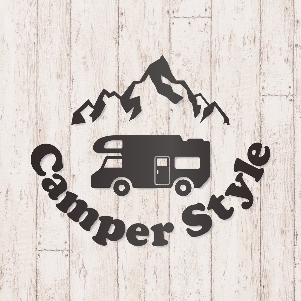 キャンパースタイル バンライフ《Camper Style Vanlife》カッティングステッカー ガンメタリック