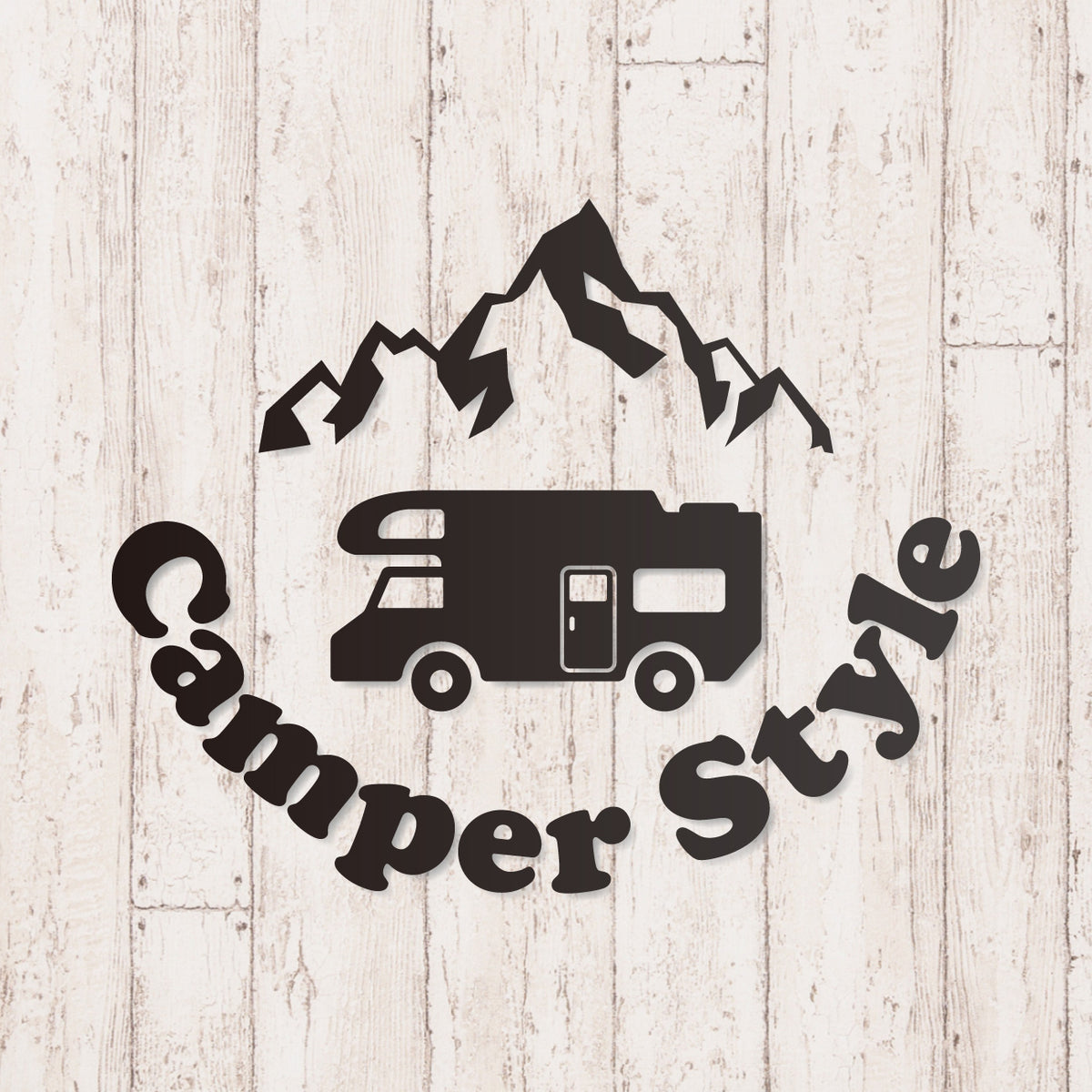 キャンパースタイル バンライフ《Camper Style Vanlife》カッティングステッカー つや消しブラック