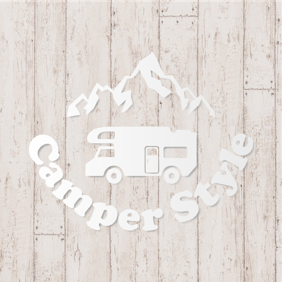 キャンパースタイル バンライフ《Camper Style Vanlife》カッティングステッカー つや消しホワイト