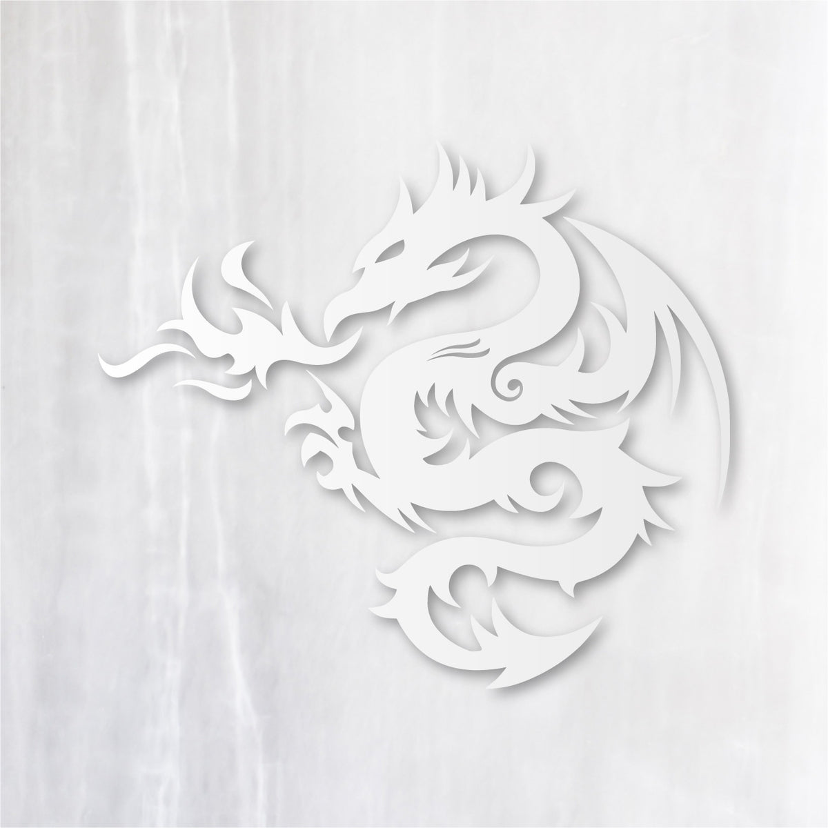 トライバル ドラゴン《Tribal Dragon》カッティングステッカー つや消しホワイト