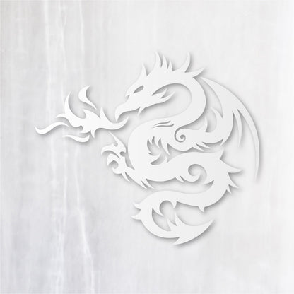 トライバル ドラゴン《Tribal Dragon》カッティングステッカー つや消しホワイト