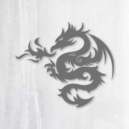 トライバル ドラゴン《Tribal Dragon》カッティングステッカー グレー