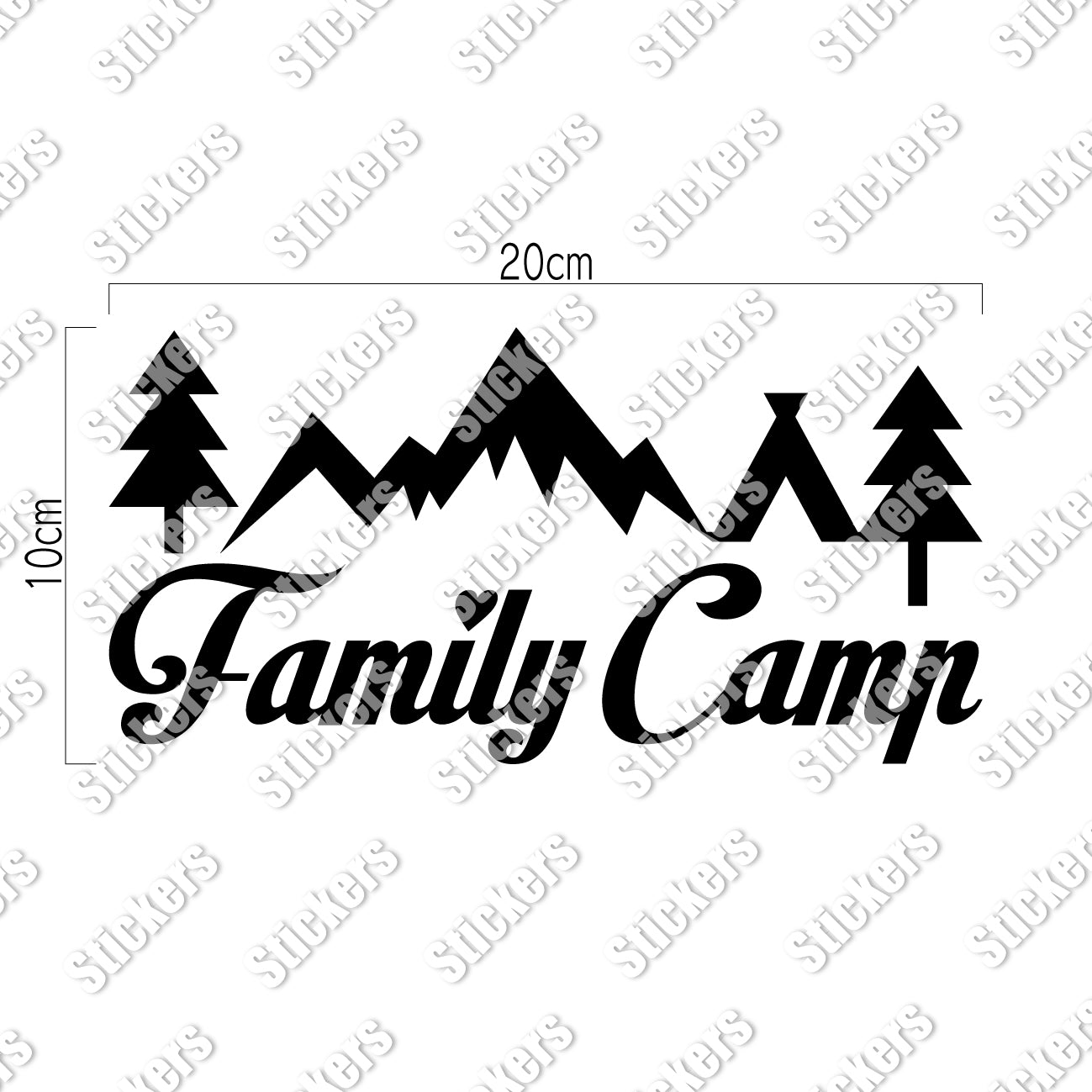 ファミリーキャンプ カッティングステッカー《Family Camp》（超防水 