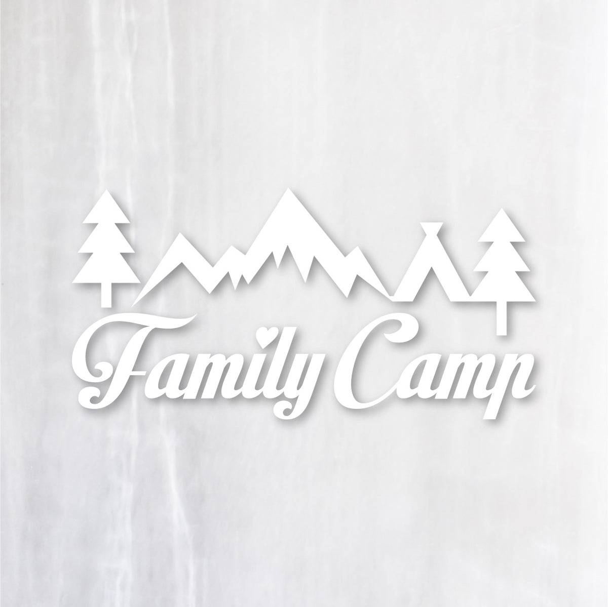 ファミリーキャンプ《Family Camp》カッティングステッカー ホワイト