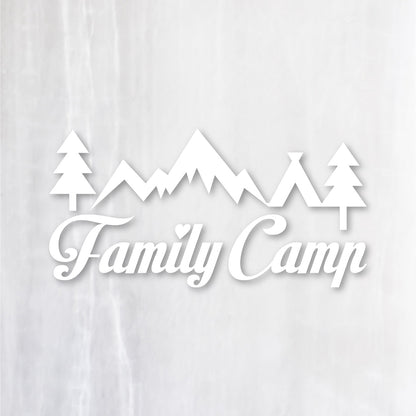 ファミリーキャンプ《Family Camp》カッティングステッカー ホワイト
