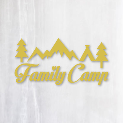 ファミリーキャンプ《Family Camp》カッティングステッカー キャメル