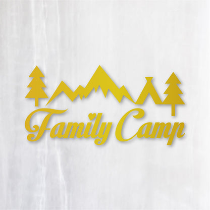 ファミリーキャンプ《Family Camp》カッティングステッカー ゴールド