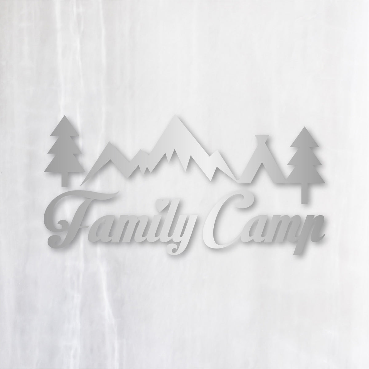 ファミリーキャンプ《Family Camp》カッティングステッカー シルバー