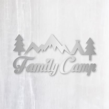 ファミリーキャンプ《Family Camp》カッティングステッカー シルバー