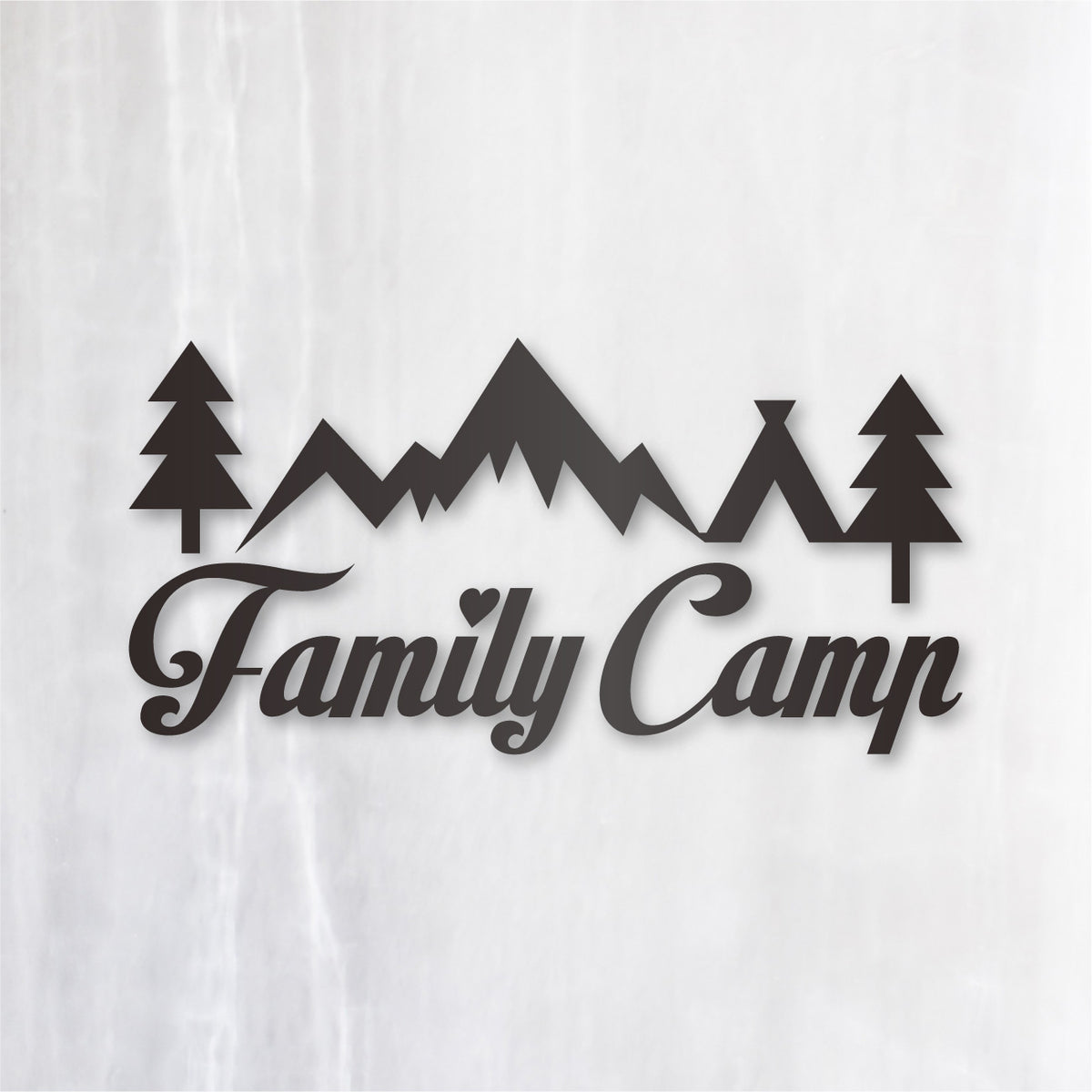 ファミリーキャンプ《Family Camp》カッティングステッカー ガンメタリック
