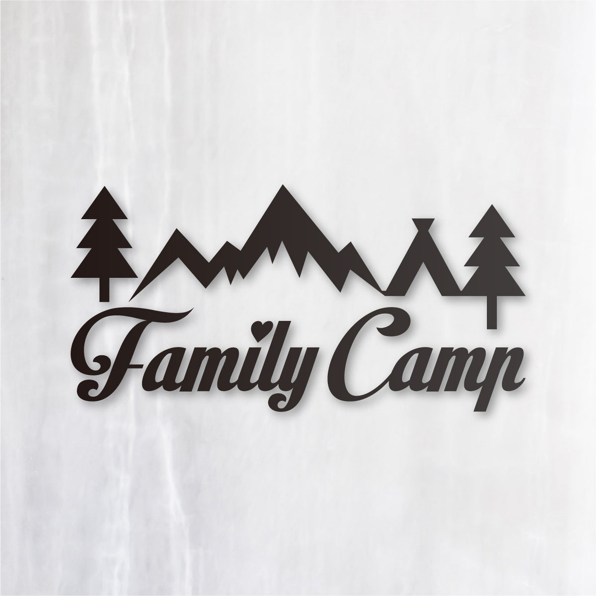 ファミリーキャンプ《Family Camp》カッティングステッカー つや消しブラック