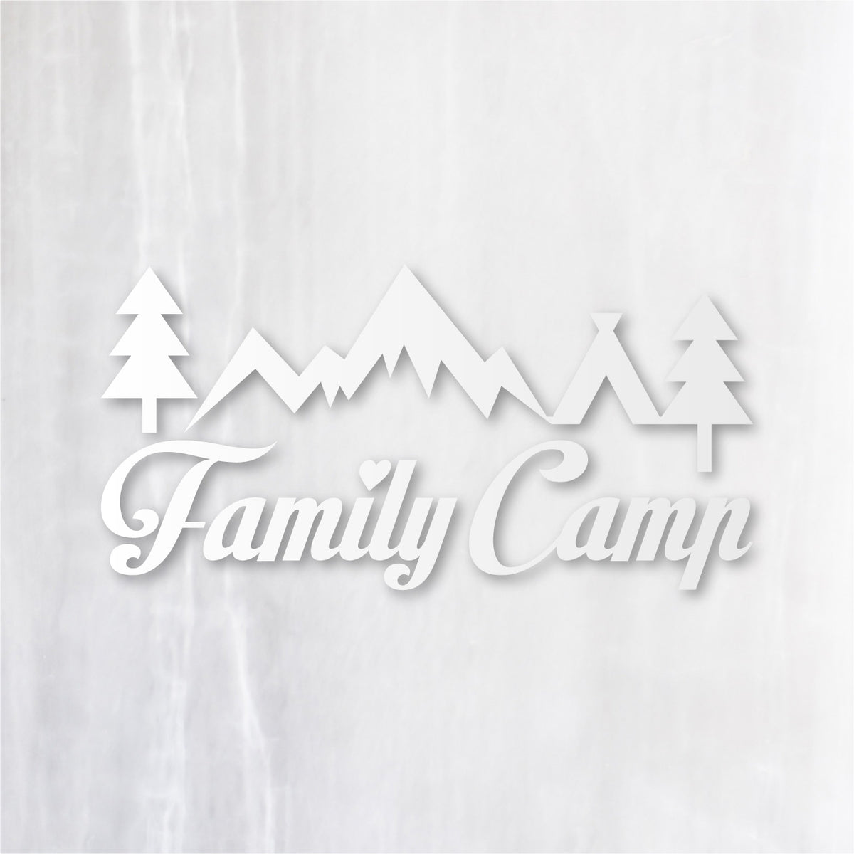 ファミリーキャンプ《Family Camp》カッティングステッカー つや消しホワイト