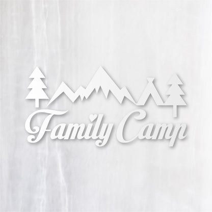 ファミリーキャンプ《Family Camp》カッティングステッカー つや消しホワイト