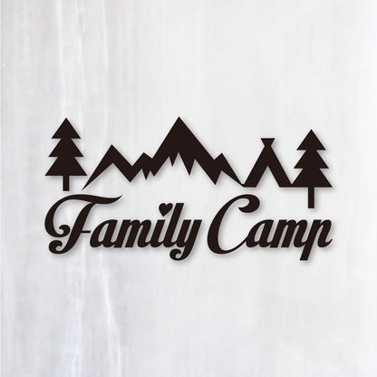 ファミリーキャンプ《Family Camp》カッティングステッカー ブラック