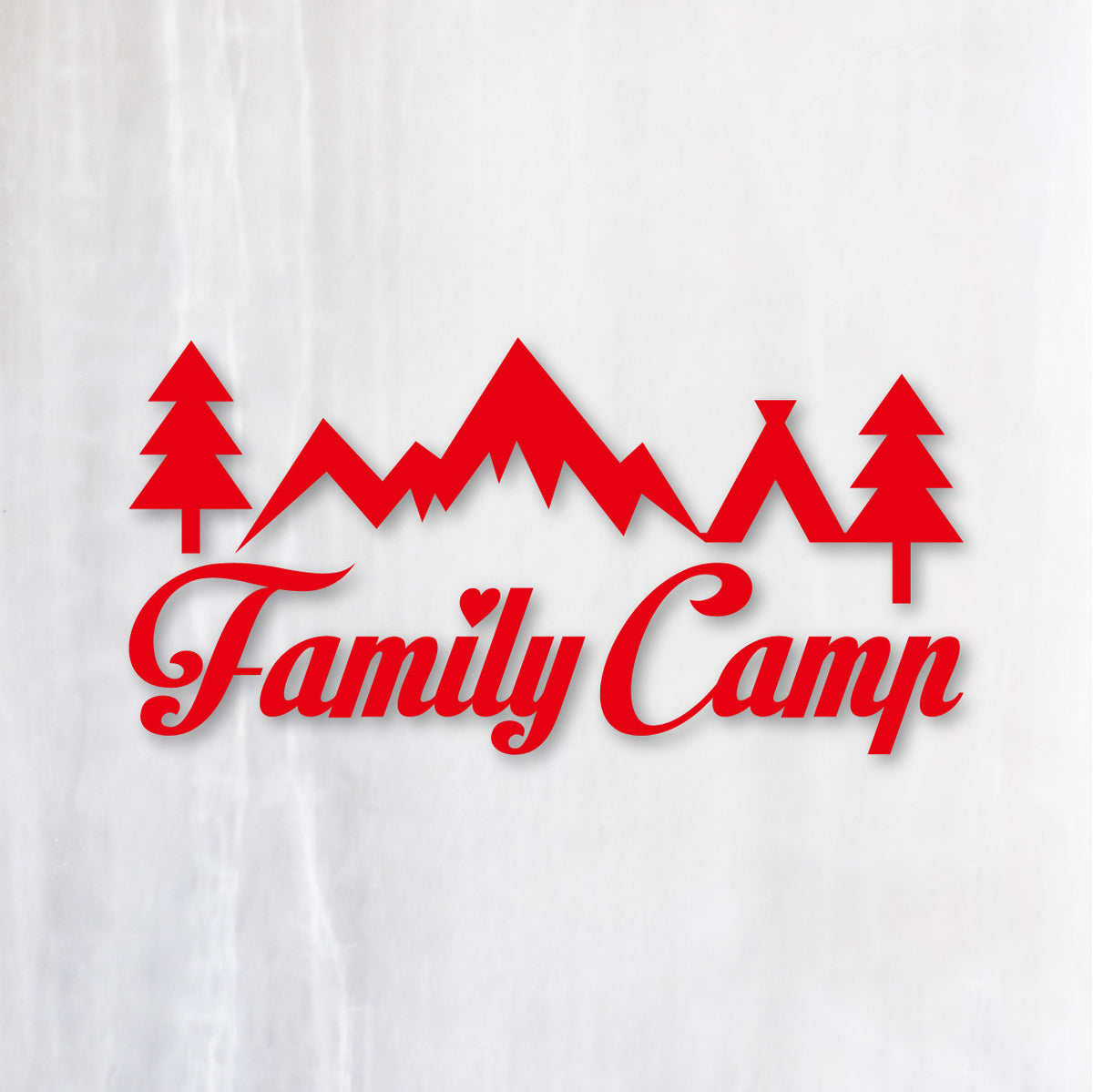 ファミリーキャンプ《Family Camp》カッティングステッカー レッド