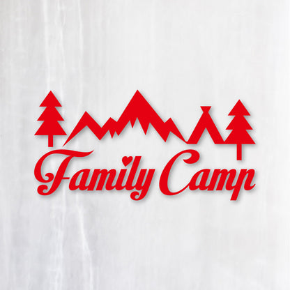 ファミリーキャンプ《Family Camp》カッティングステッカー レッド