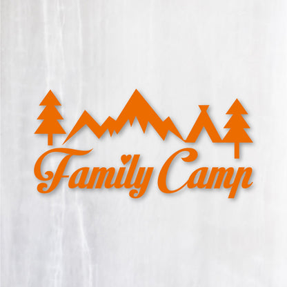 ファミリーキャンプ《Family Camp》カッティングステッカー オレンジ