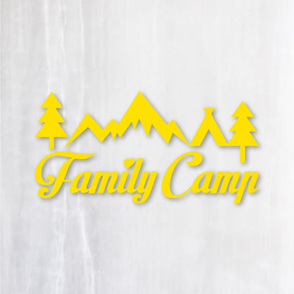 ファミリーキャンプ《Family Camp》カッティングステッカー イエロー