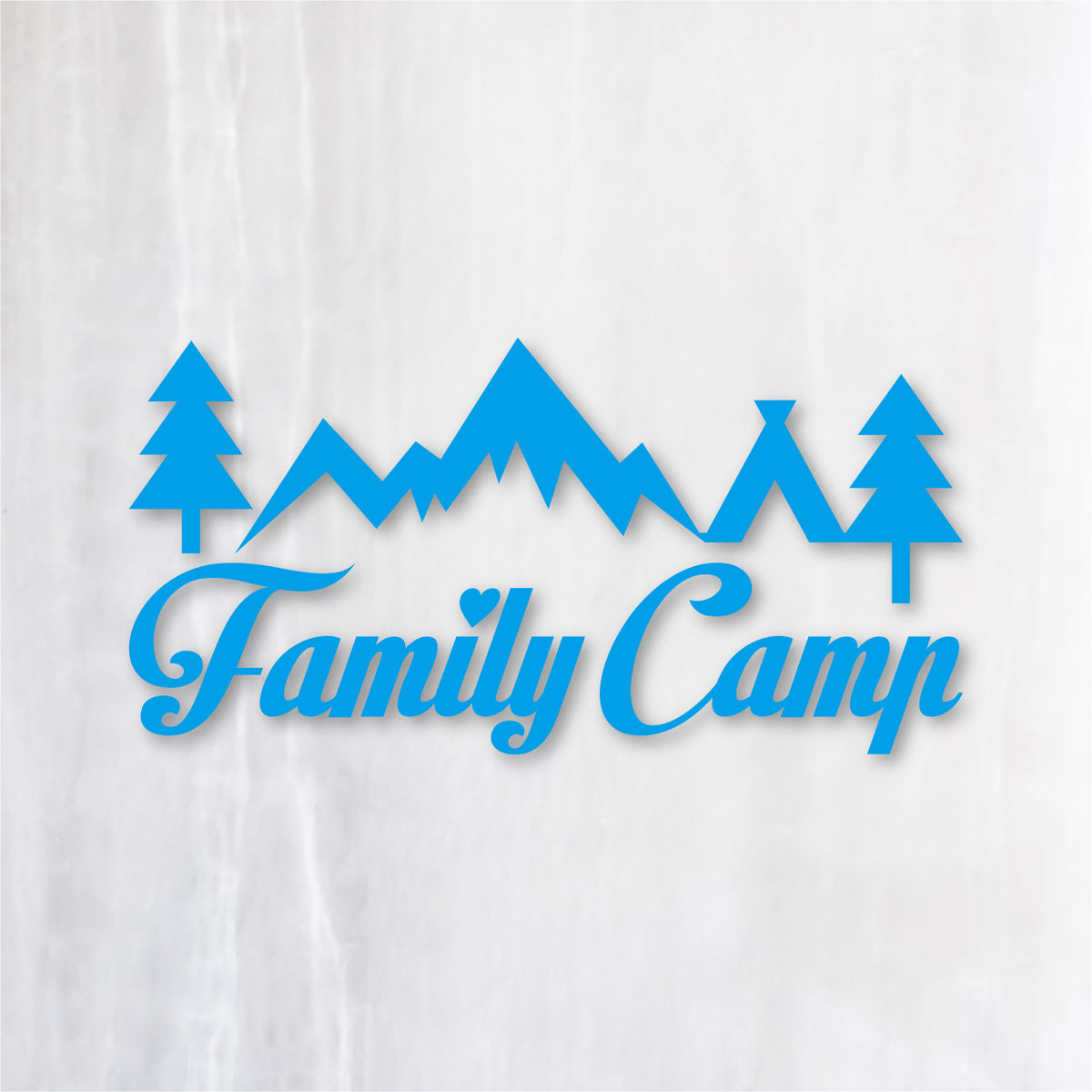 ファミリーキャンプ《Family Camp》カッティングステッカー シアンブルー
