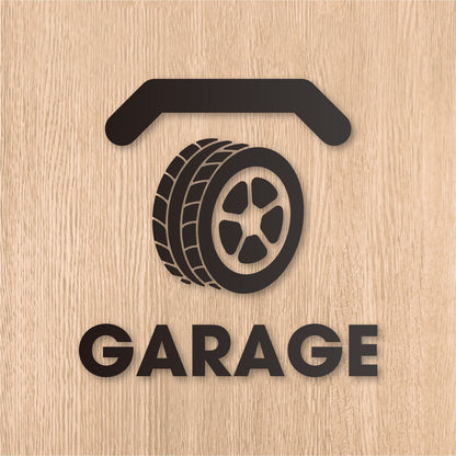 ガレージ ピクト《GARAGE》カッティングステッカー つや消しブラック
