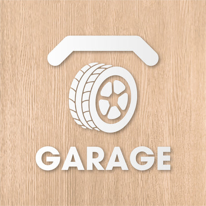 ガレージ ピクト《GARAGE》カッティングステッカー つや消しホワイト