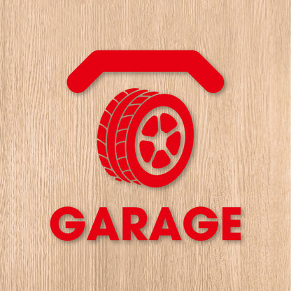 ガレージ ピクト《GARAGE》カッティングステッカー レッド