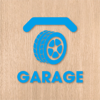 ガレージ ピクト《GARAGE》カッティングステッカー シアンブルー