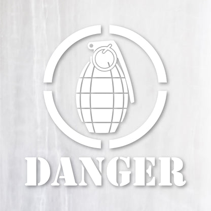 グレネード《GRENADE DANGER》カッティングステッカー ホワイト