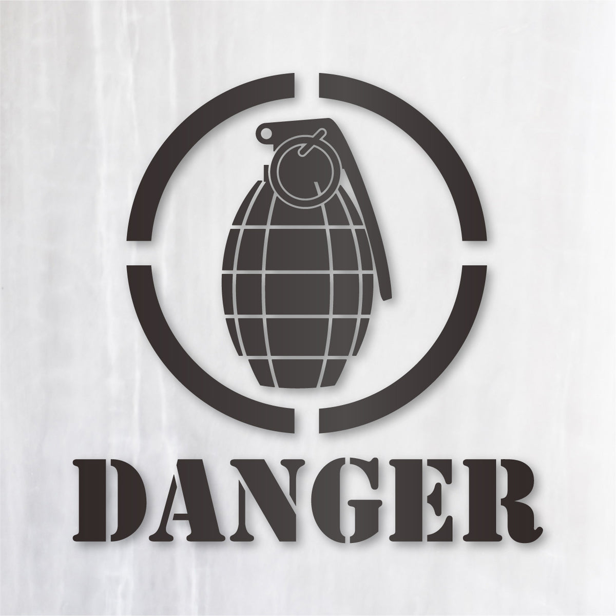 グレネード《GRENADE DANGER》カッティングステッカー ガンメタリック