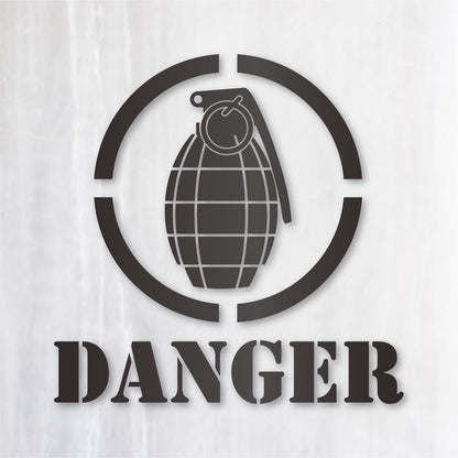 グレネード《GRENADE DANGER》カッティングステッカー ガンメタリック
