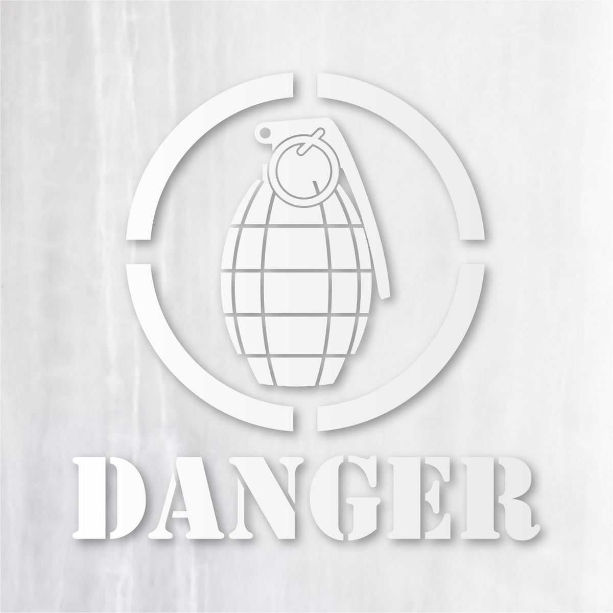 グレネード《GRENADE DANGER》カッティングステッカー つや消しホワイト