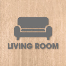 画像をギャラリービューアに読み込む, リビングルーム ピクト カッティングステッカー《LIVING ROOM》（超防水・防滴 UVカット 屋外使用可 /C082）
