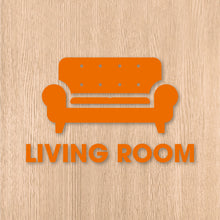 画像をギャラリービューアに読み込む, リビングルーム ピクト カッティングステッカー《LIVING ROOM》（超防水・防滴 UVカット 屋外使用可 /C082）
