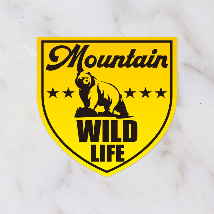 マウンテン ワイルドライフ シールステッカー《Mountain WILD LIFE》（超防水・防滴 UVカット 屋外使用可 /S139）