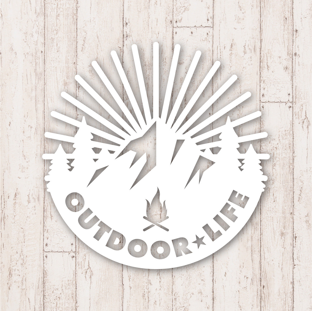 アウトドア ライフ カッティングステッカー《OUTDOOR LIFE》（超防水・防滴 UVカット 屋外使用可 /C028）