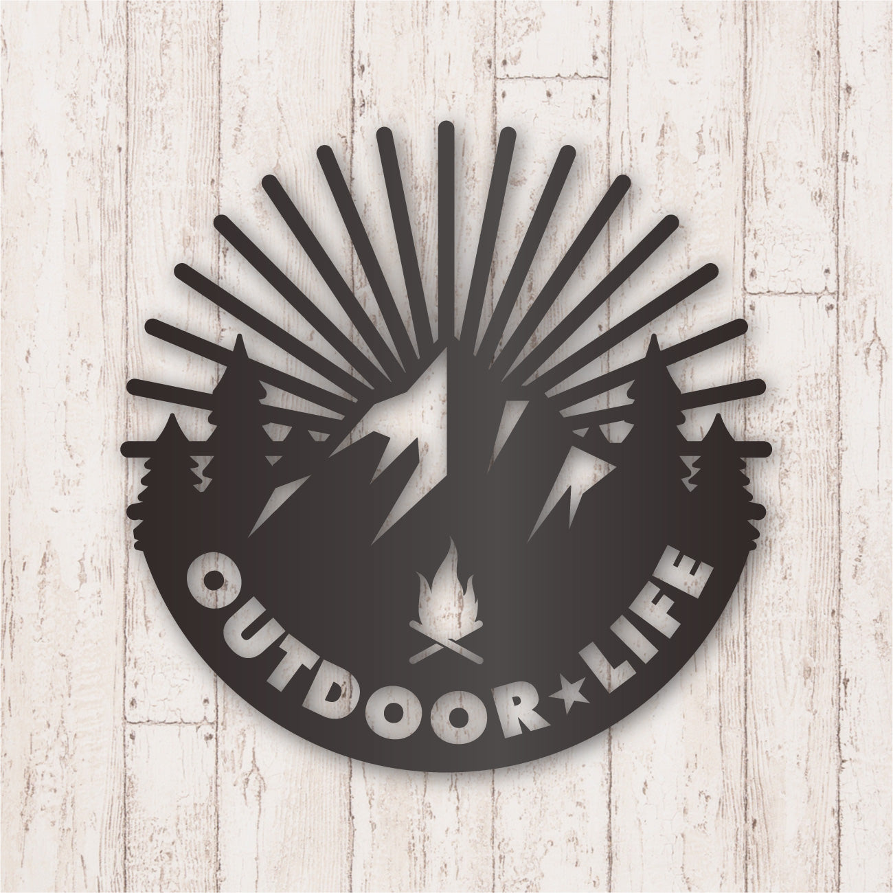 アウトドア ライフ カッティングステッカー《OUTDOOR LIFE》（超防水・防滴 UVカット 屋外使用可 /C028）