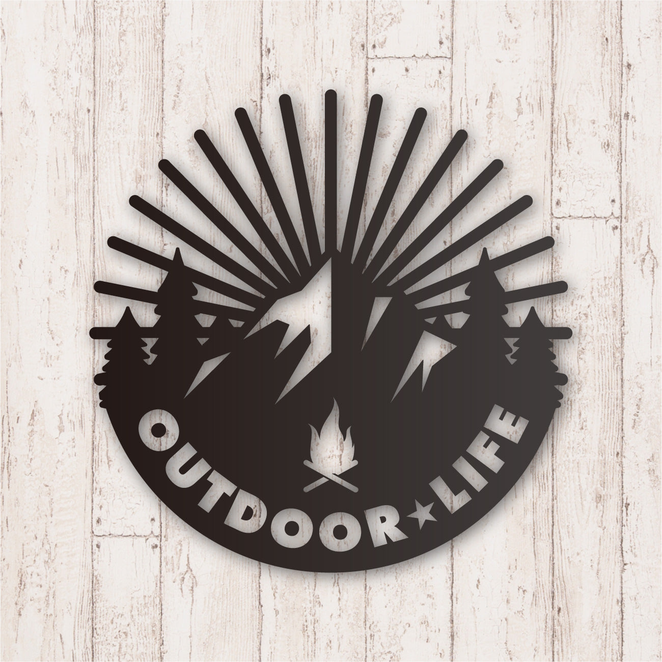 アウトドア ライフ カッティングステッカー《OUTDOOR LIFE》（超防水・防滴 UVカット 屋外使用可 /C028）