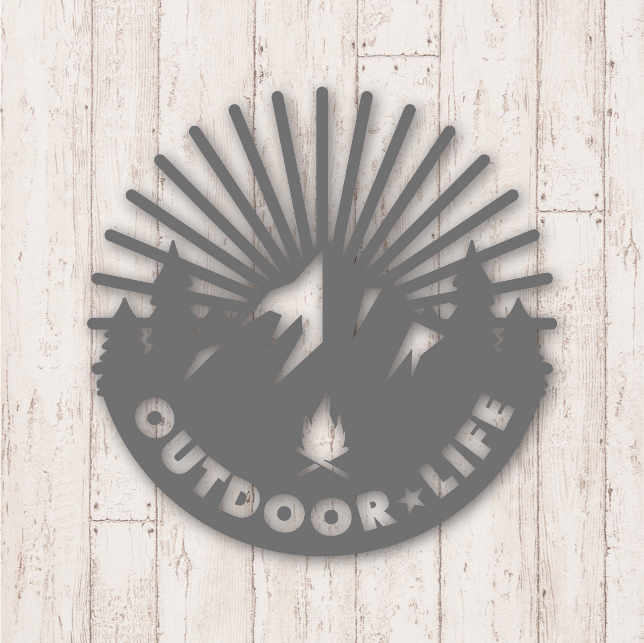 アウトドア ライフ カッティングステッカー《OUTDOOR LIFE》（超防水・防滴 UVカット 屋外使用可 /C028）