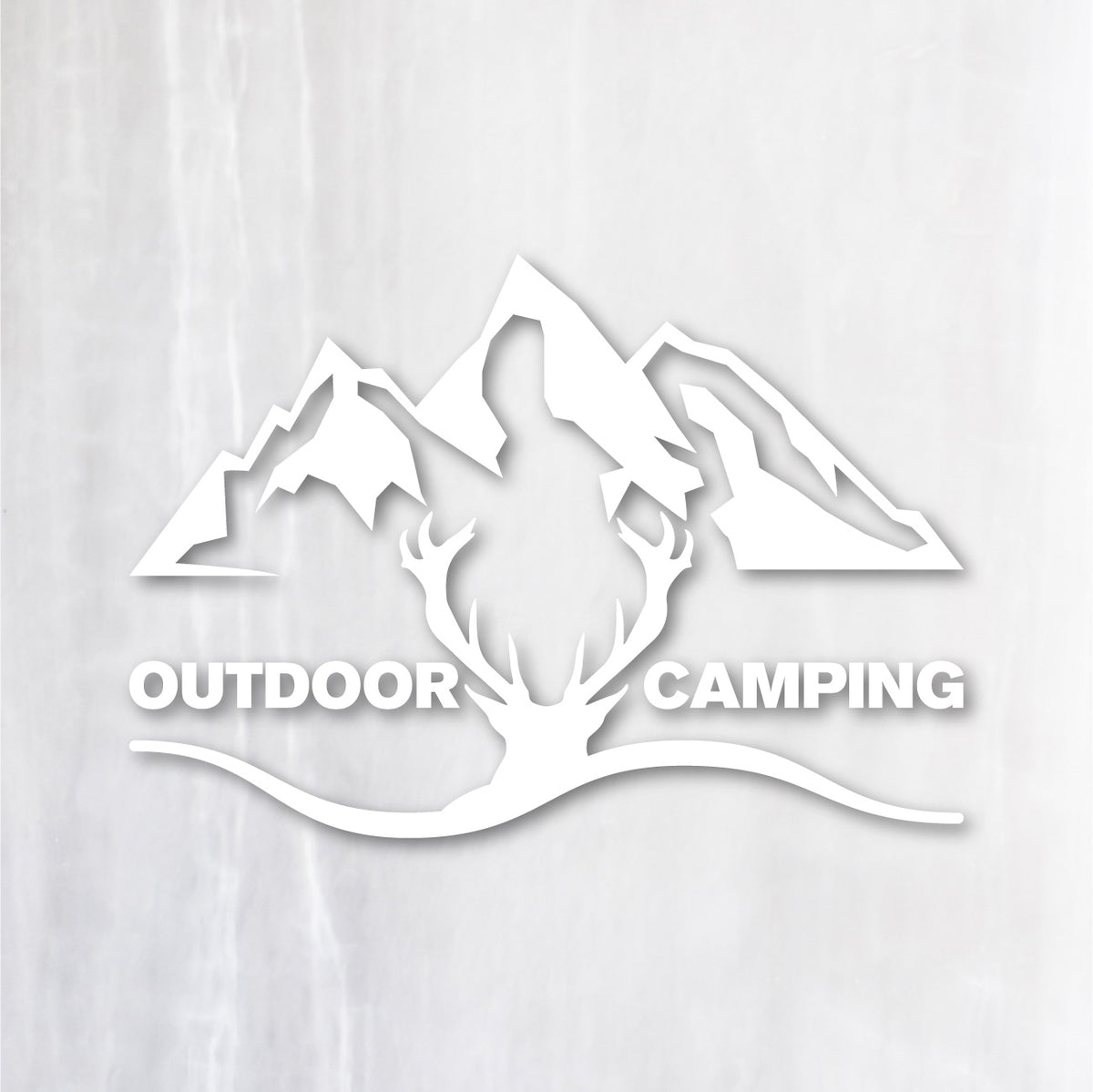 アウトドア キャンピング《OUTDOOR CAMPING》カッティングステッカー ホワイト