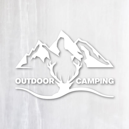 アウトドア キャンピング《OUTDOOR CAMPING》カッティングステッカー ホワイト
