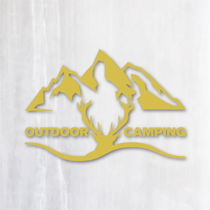 アウトドア キャンピング《OUTDOOR CAMPING》カッティングステッカー キャメル