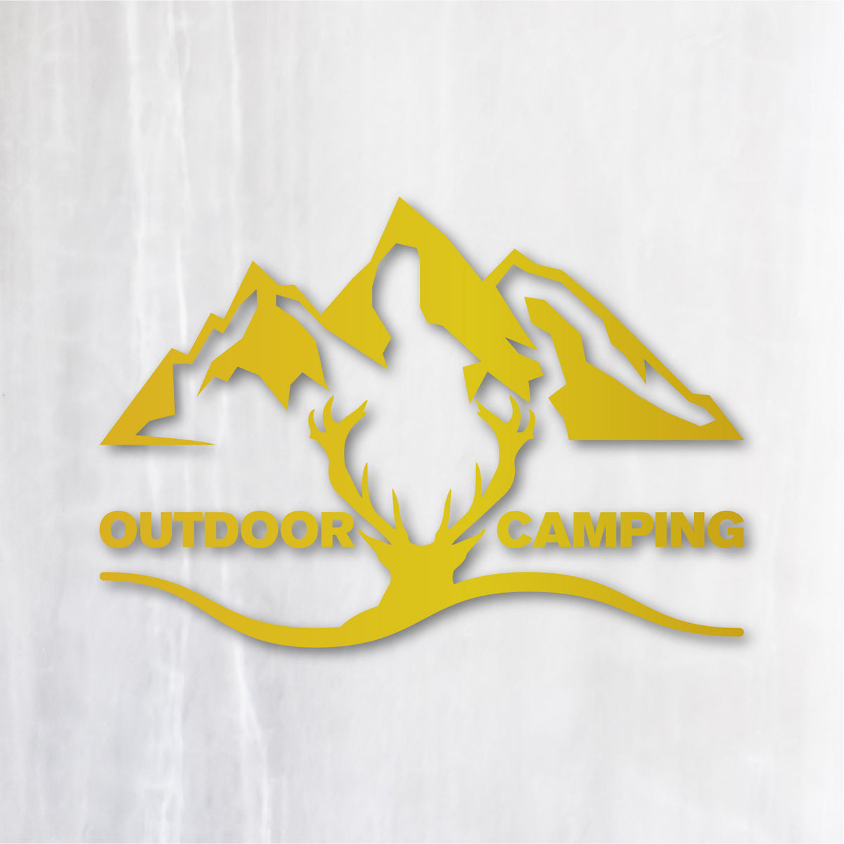 アウトドア キャンピング《OUTDOOR CAMPING》カッティングステッカー ゴールド