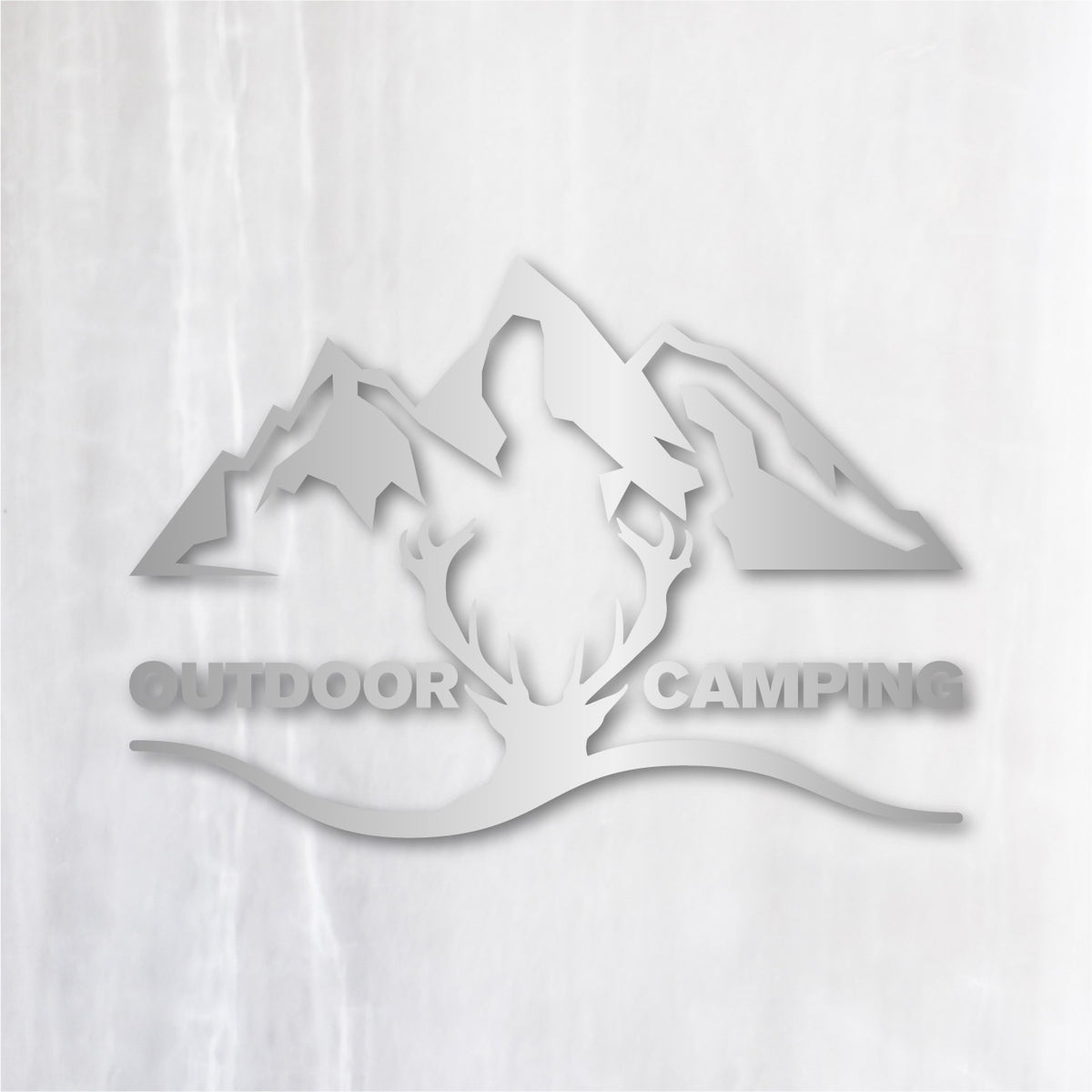 アウトドア キャンピング《OUTDOOR CAMPING》カッティングステッカー シルバー