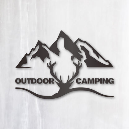 アウトドア キャンピング《OUTDOOR CAMPING》カッティングステッカー ガンメタリック