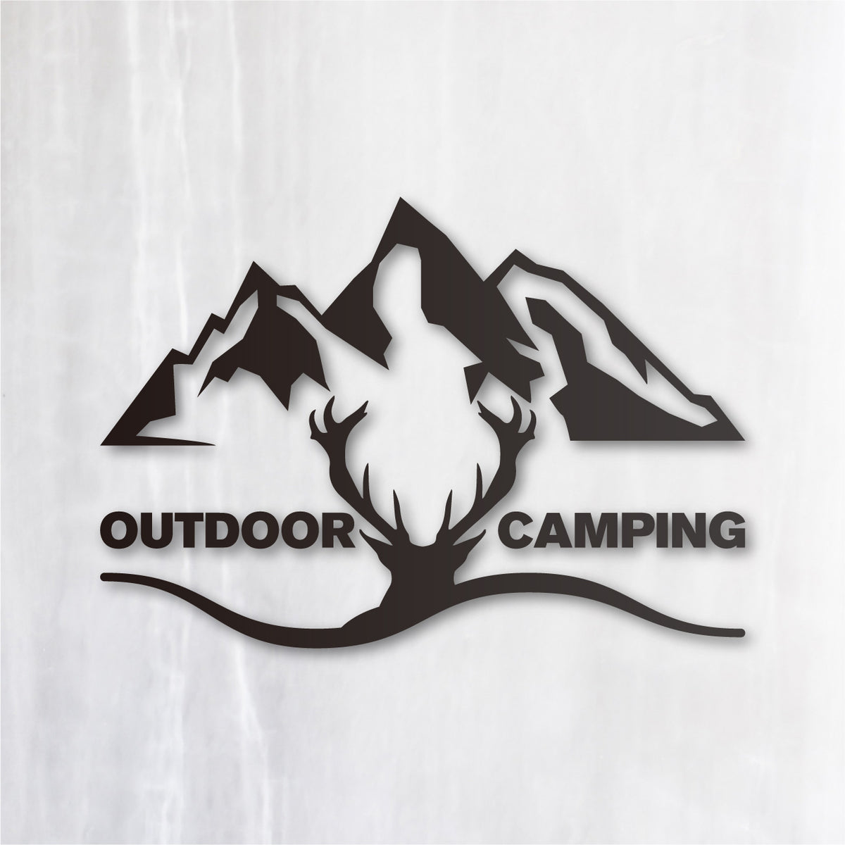 アウトドア キャンピング《OUTDOOR CAMPING》カッティングステッカー つや消しブラック