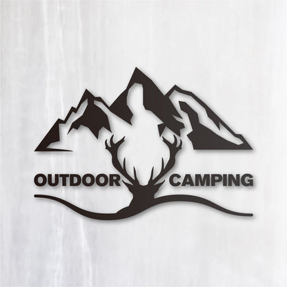 アウトドア キャンピング《OUTDOOR CAMPING》カッティングステッカー つや消しブラック