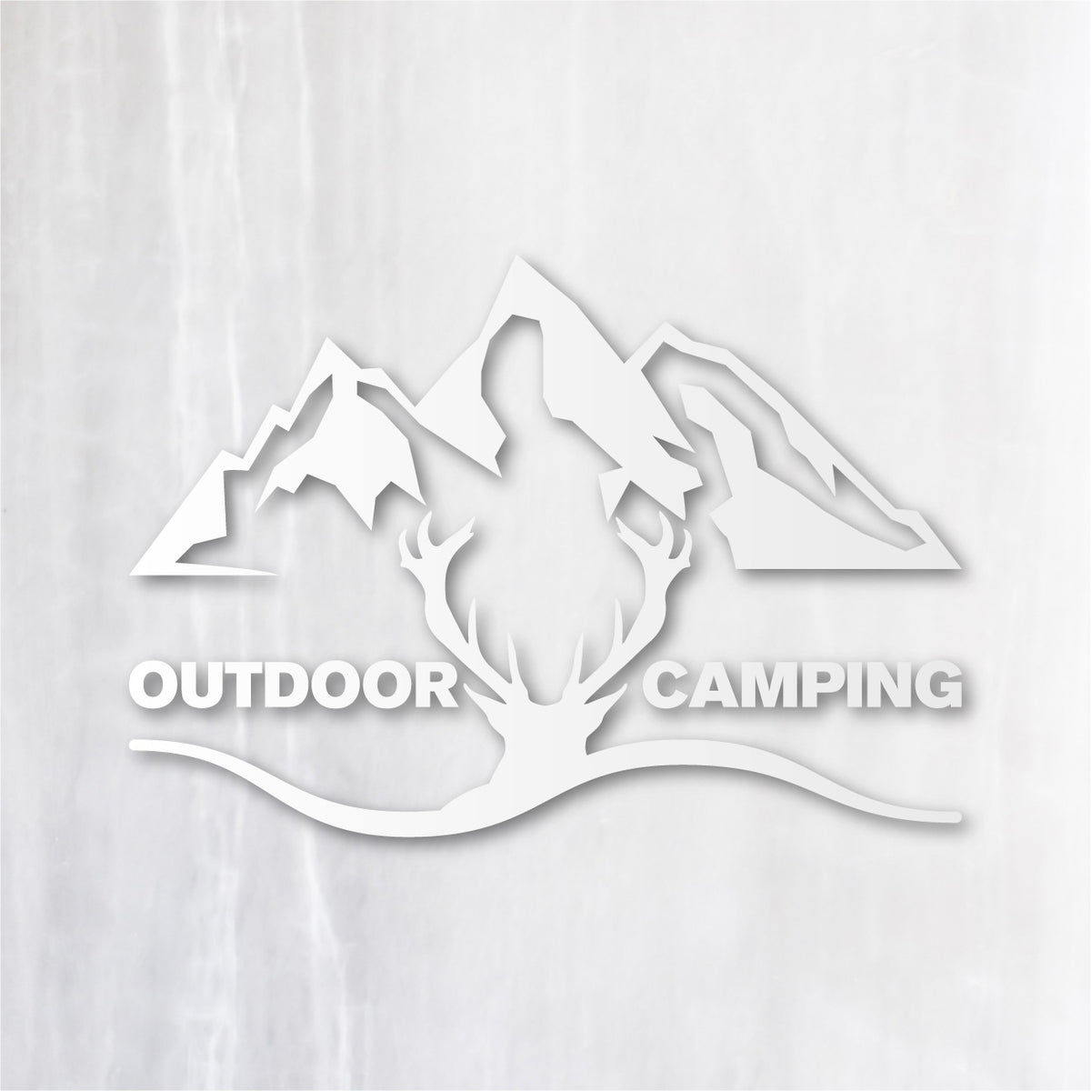アウトドア キャンピング《OUTDOOR CAMPING》カッティングステッカー つや消しホワイト
