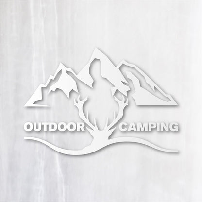 アウトドア キャンピング《OUTDOOR CAMPING》カッティングステッカー つや消しホワイト