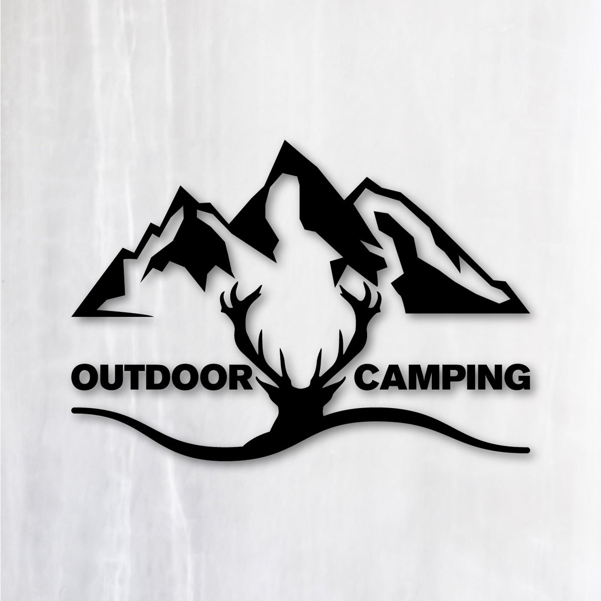 アウトドア キャンピング《OUTDOOR CAMPING》カッティングステッカー ブラック